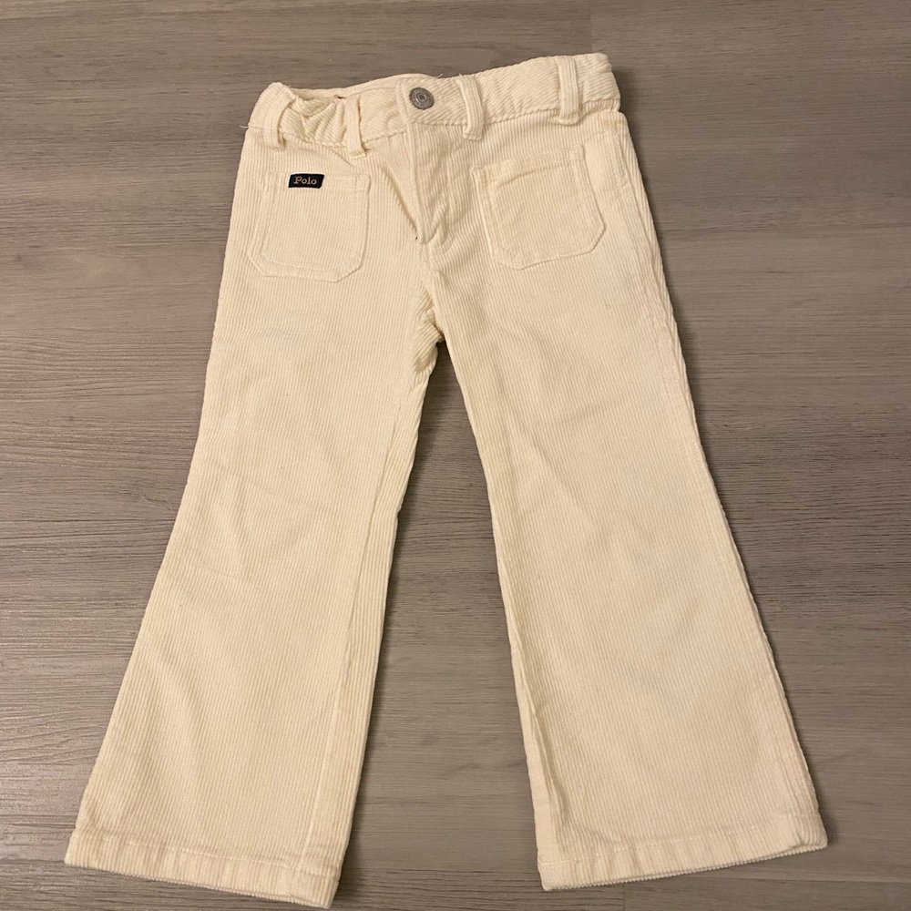 Polo by Ralph Lauren Cream Corduroy Kids Pants - Wide Leg